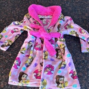 Girls Pink Plush Princess Robe with Hood